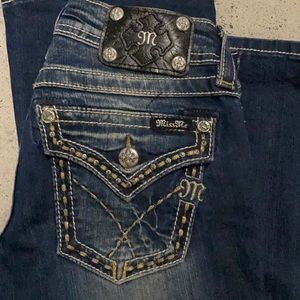 Miss Me signature rise boot cut jeans, size 26